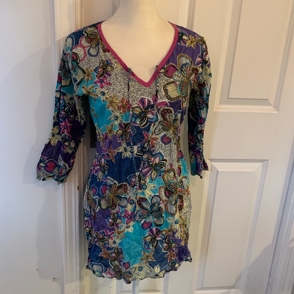 🌊 Beaded Tunic Beach Cover-Up 🌊